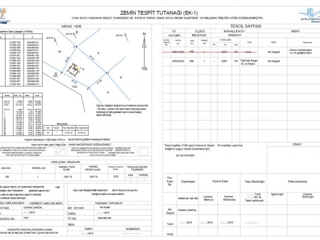 Zemin Tespit Tutanağı